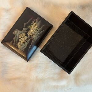 Vintage Oriental Decorative Box with Gold Detailing